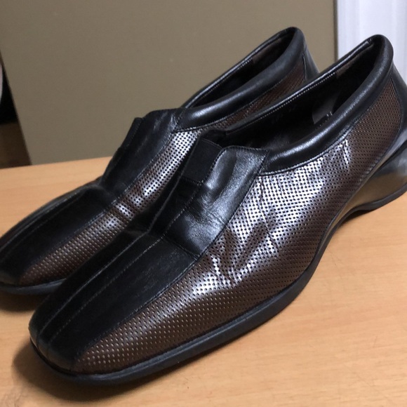 Gritti Wedge Loafers Black Brown Shoe 42 - Picture 1 of 12